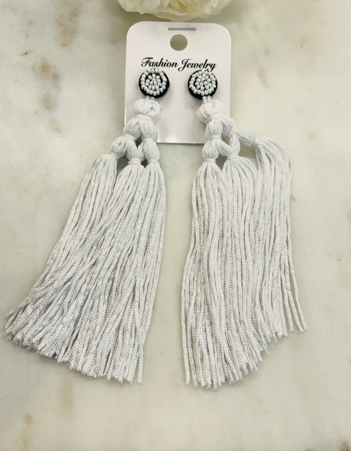 Curtain Call Earrings - White