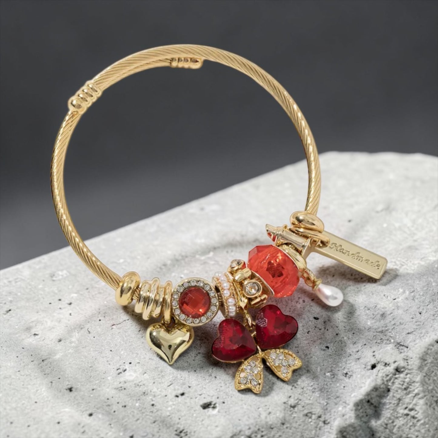 Bow Collection Bracelet - Gold/Red