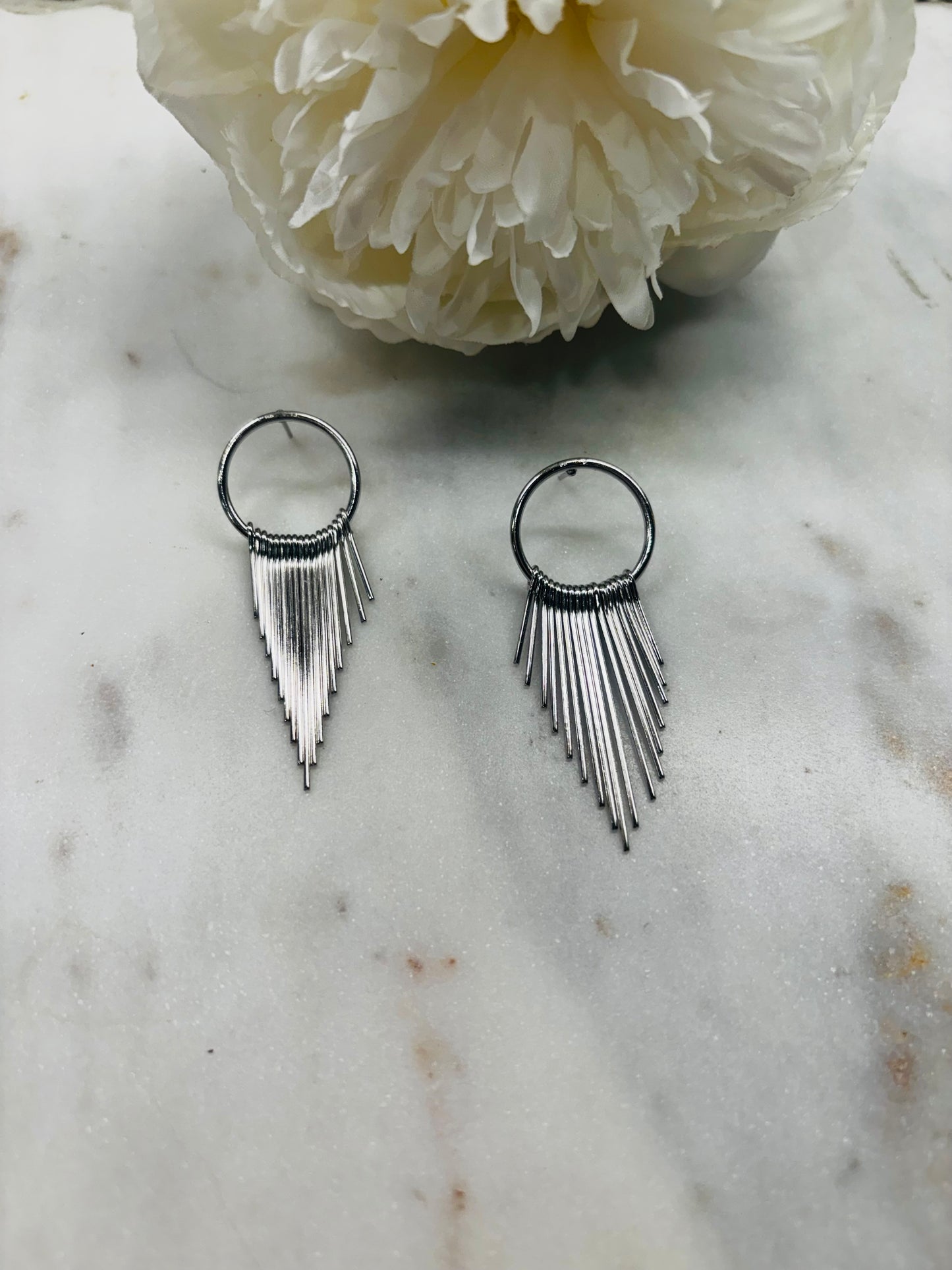 Fringe Alert Earrings - Silver