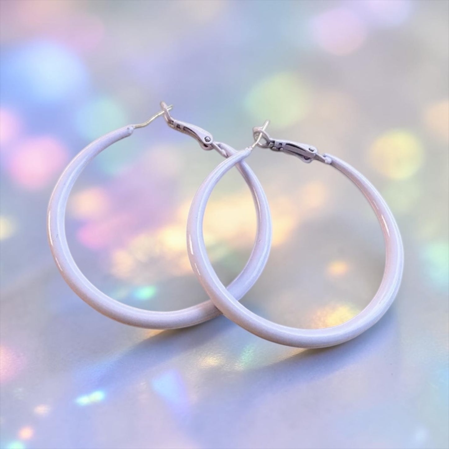 Springtime Hoop Earrings - Purple