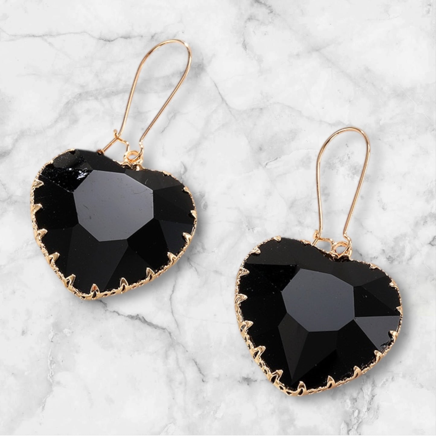 My Whole Heart Earrings - Black