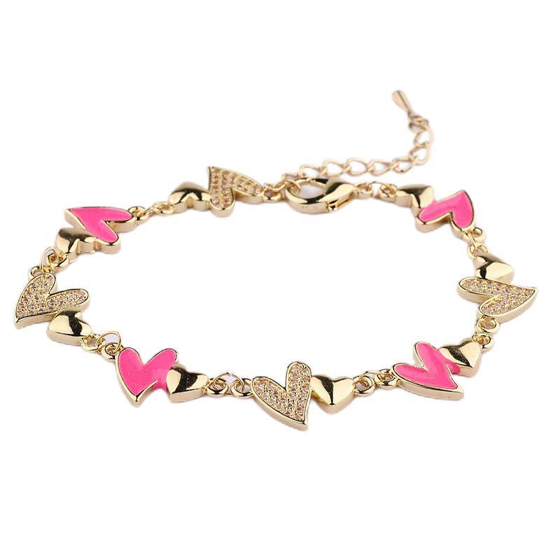 Collective Heart Bracelet - Hot Pink