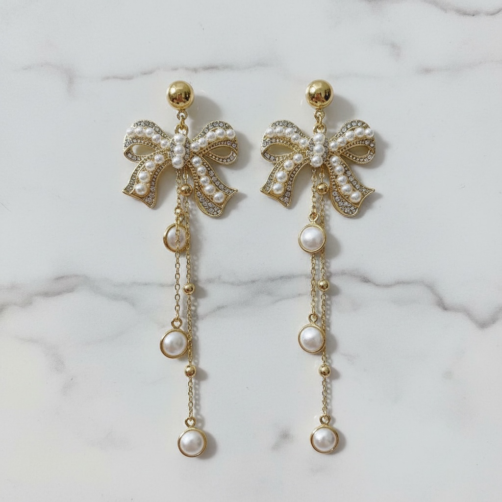Bow Pearl Perfection Earrings