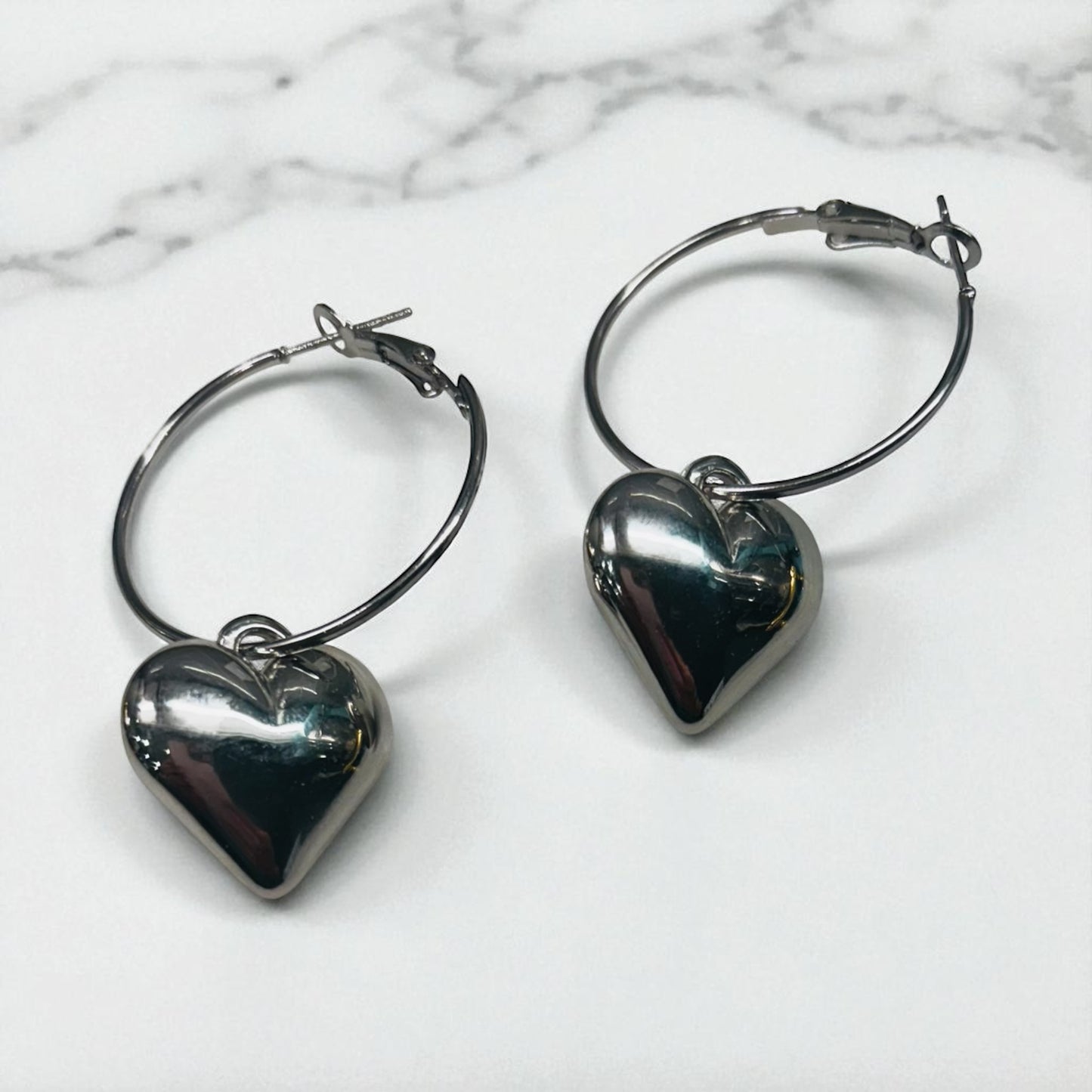 Silver Heart Earrings