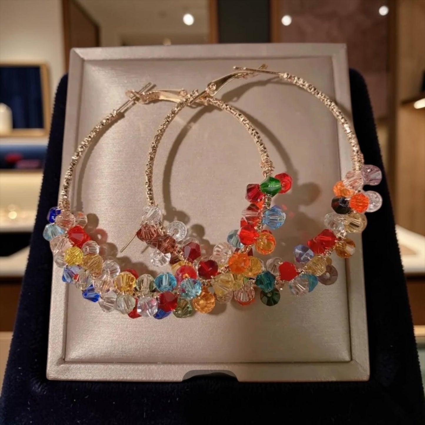 Colorful Beaded Hoops