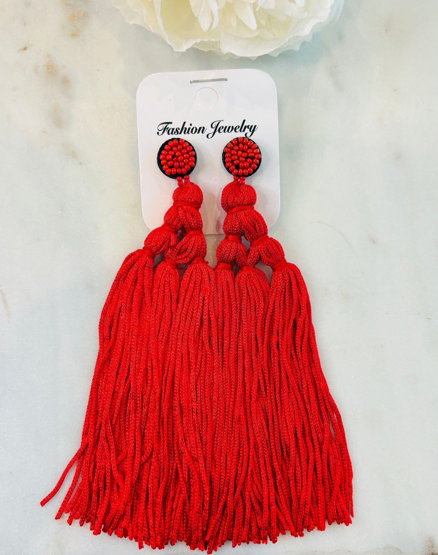Curtain Call Earrings - Red