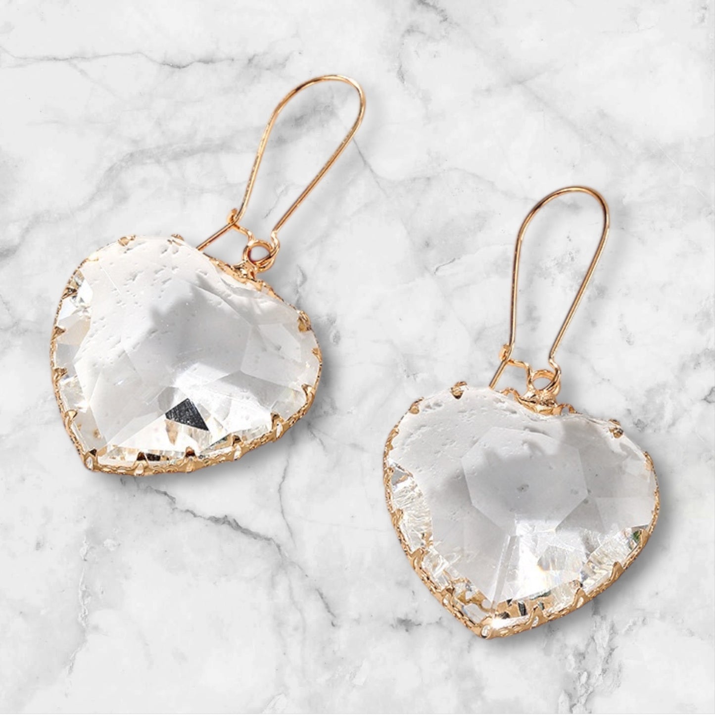 My Whole Heart Earrings - Clear