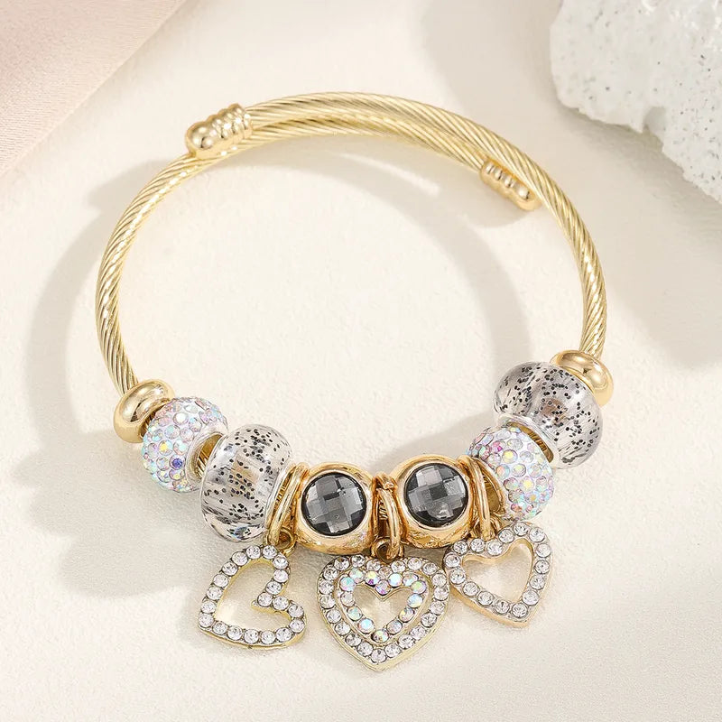 Double Heart Love Bracelet - Gold