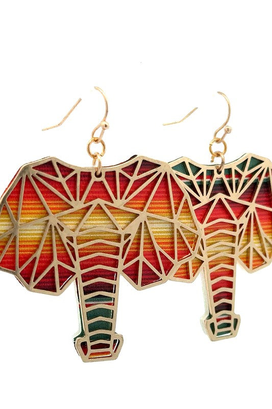 My Wild Life Elephant Earrings - Multicolor