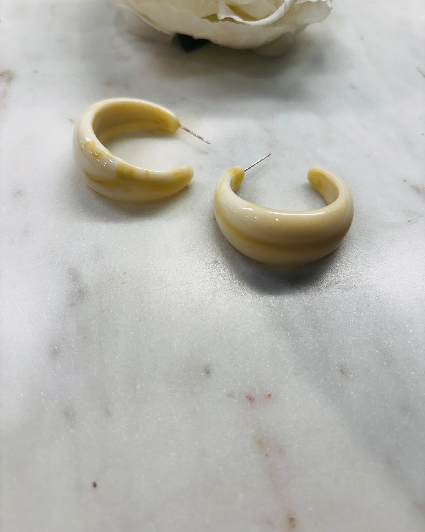 Always In Style Earrings - Ivory Swirl