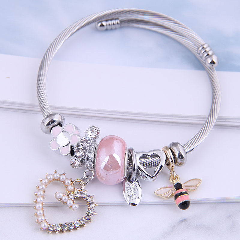 Bee bracelet - Pink