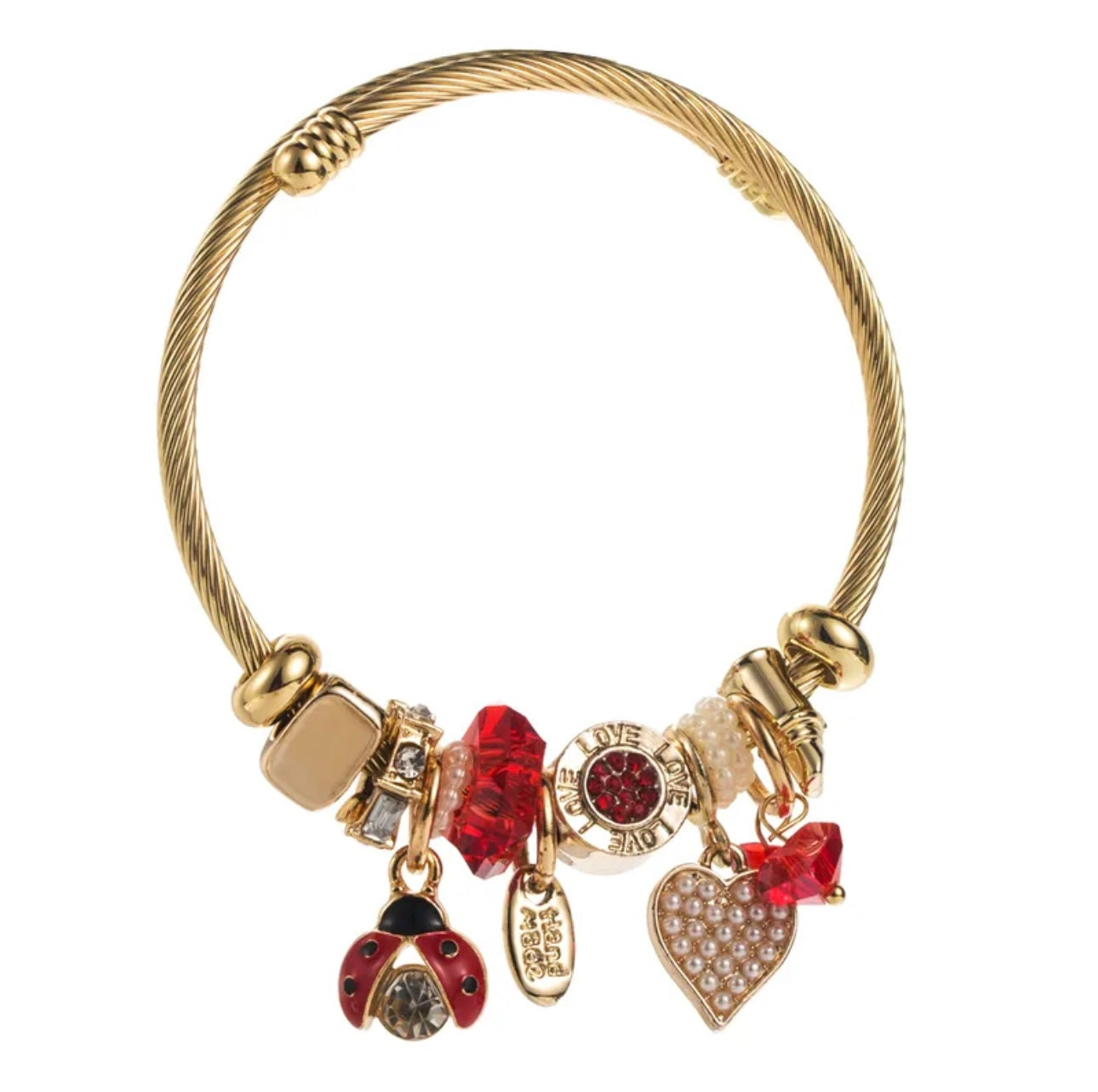 Lady I Am Ladybug Bracelet - Red/Gold