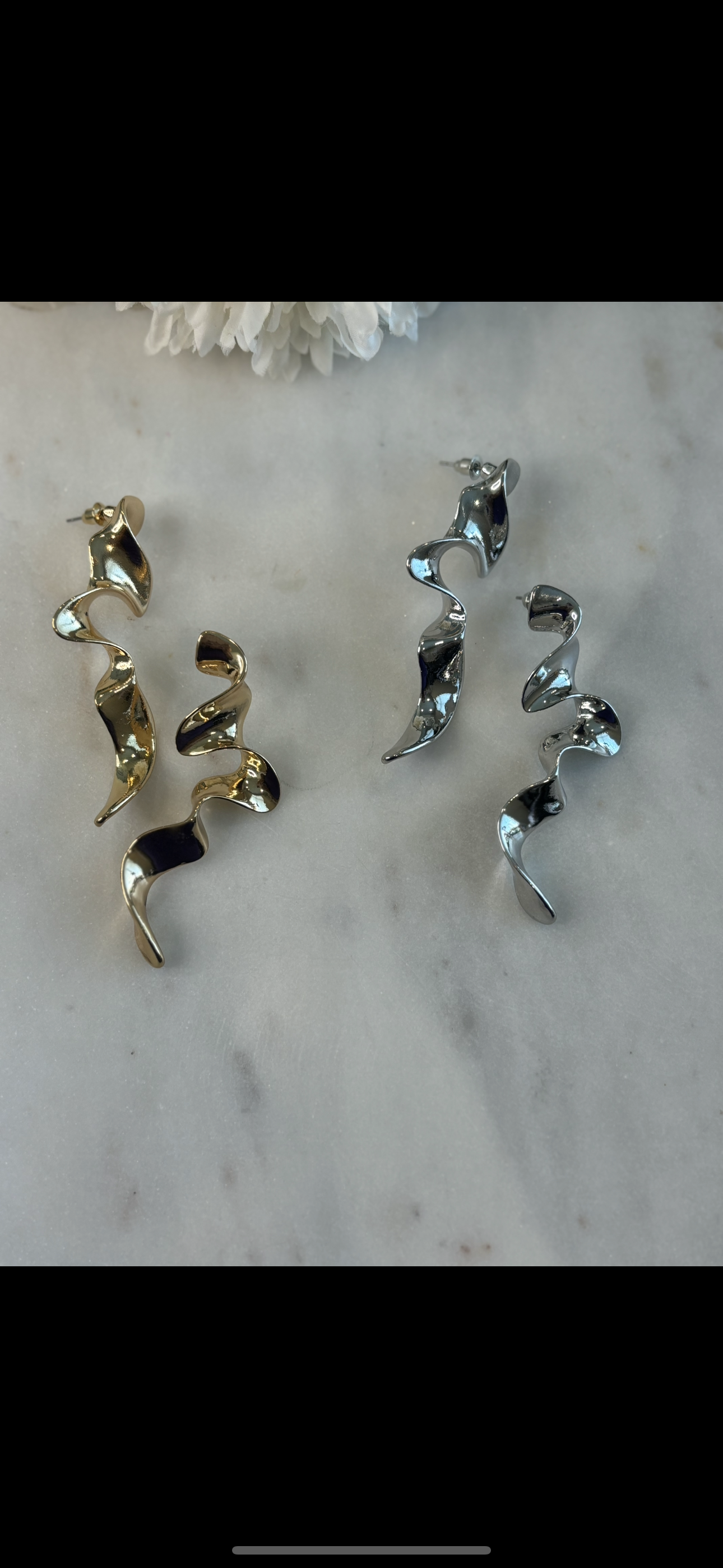 Sliding Thru Silver Earrings