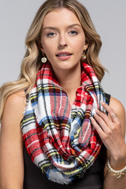 Breaking Out Infinity Scarf - Red/White