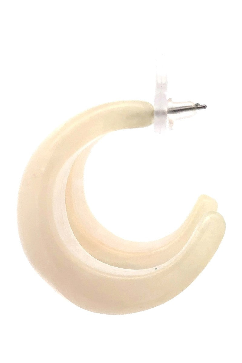 C Hoops Earrings - Clear