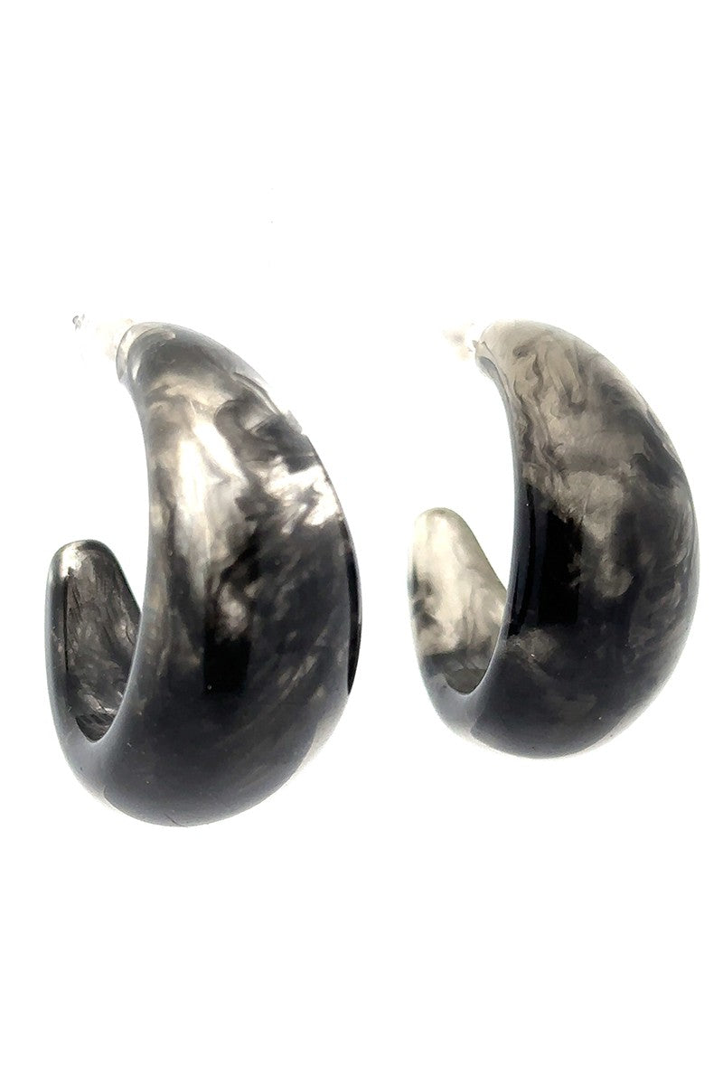 C Hoops Earrings - Cloud Brown