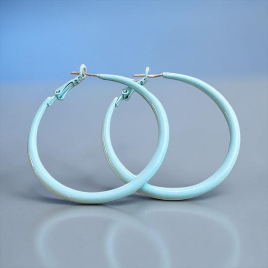 Springtime Hoop Earrings - Blue