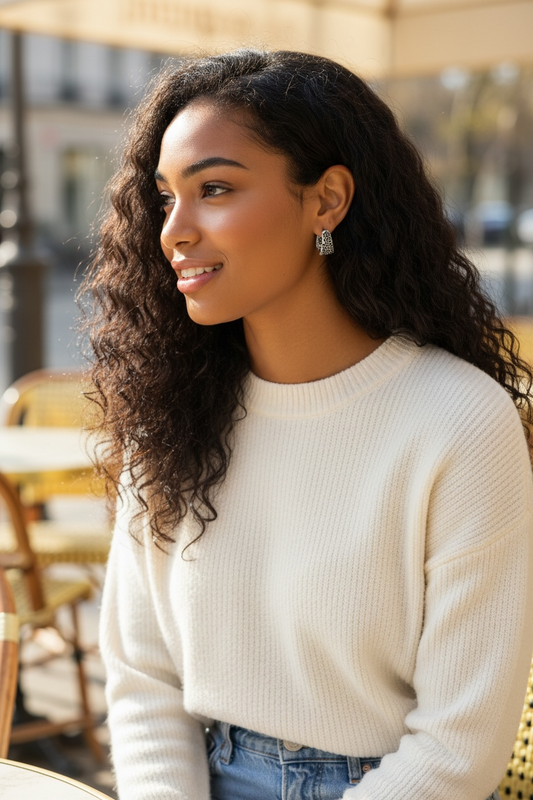 Dipped In Bling Earrings -   Silver/Black Diamond