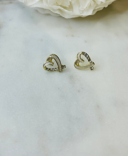 Two Design Hearts Earrings