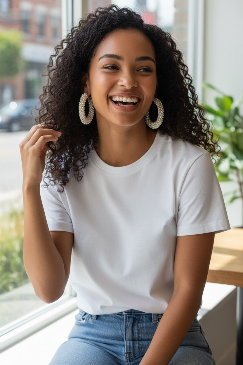 Pearls Please Hoop Earrings