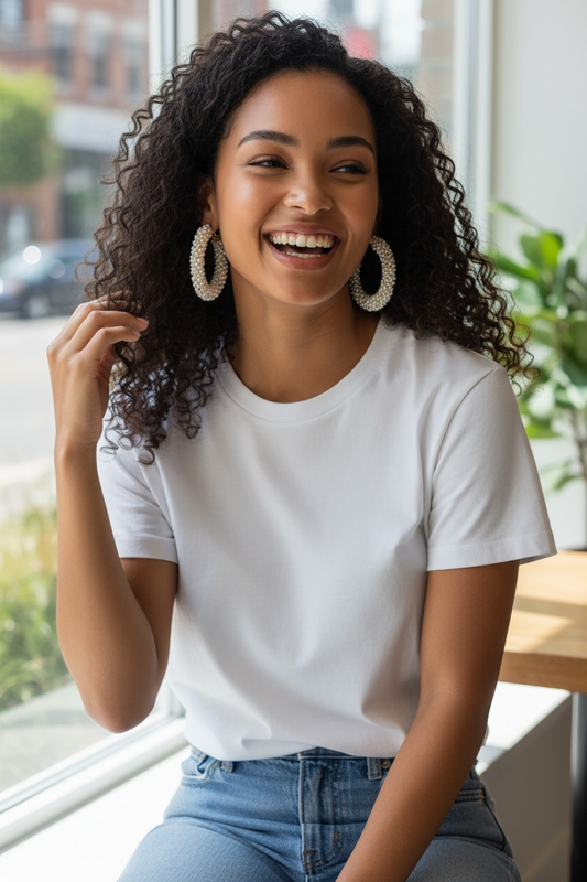 Pearls Please Hoop Earrings