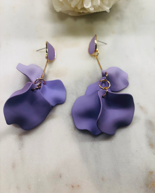Falling For You Earrings Purple