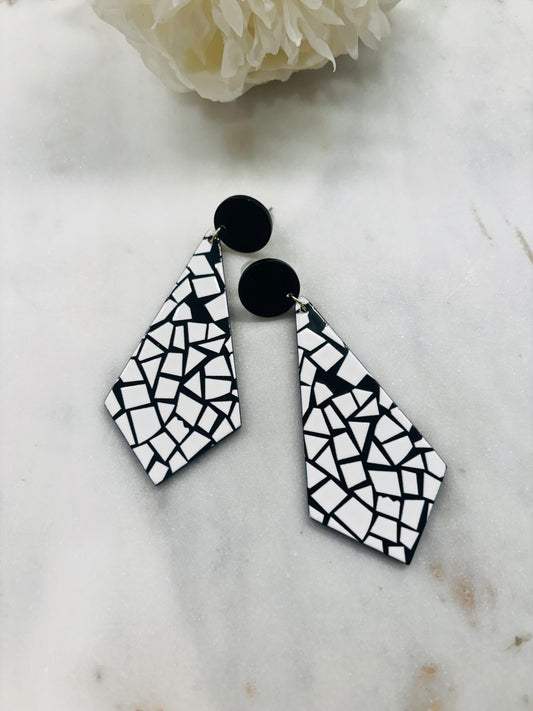 Pieces of Me Earrings - White w/Black