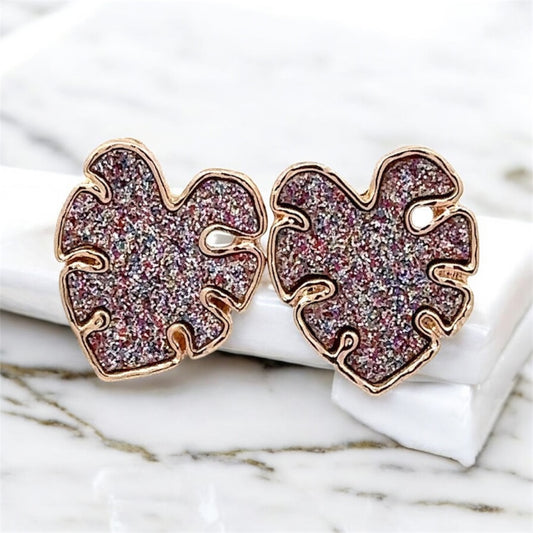 Gold & Purple Bling Earrings
