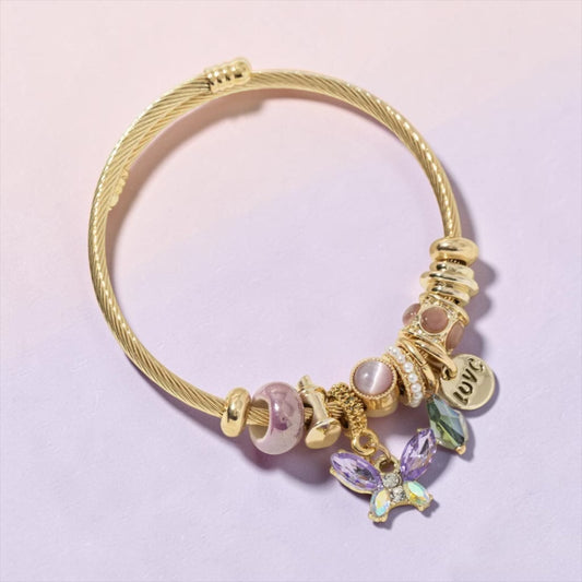 Bling Butterfly Bracelet - Purple