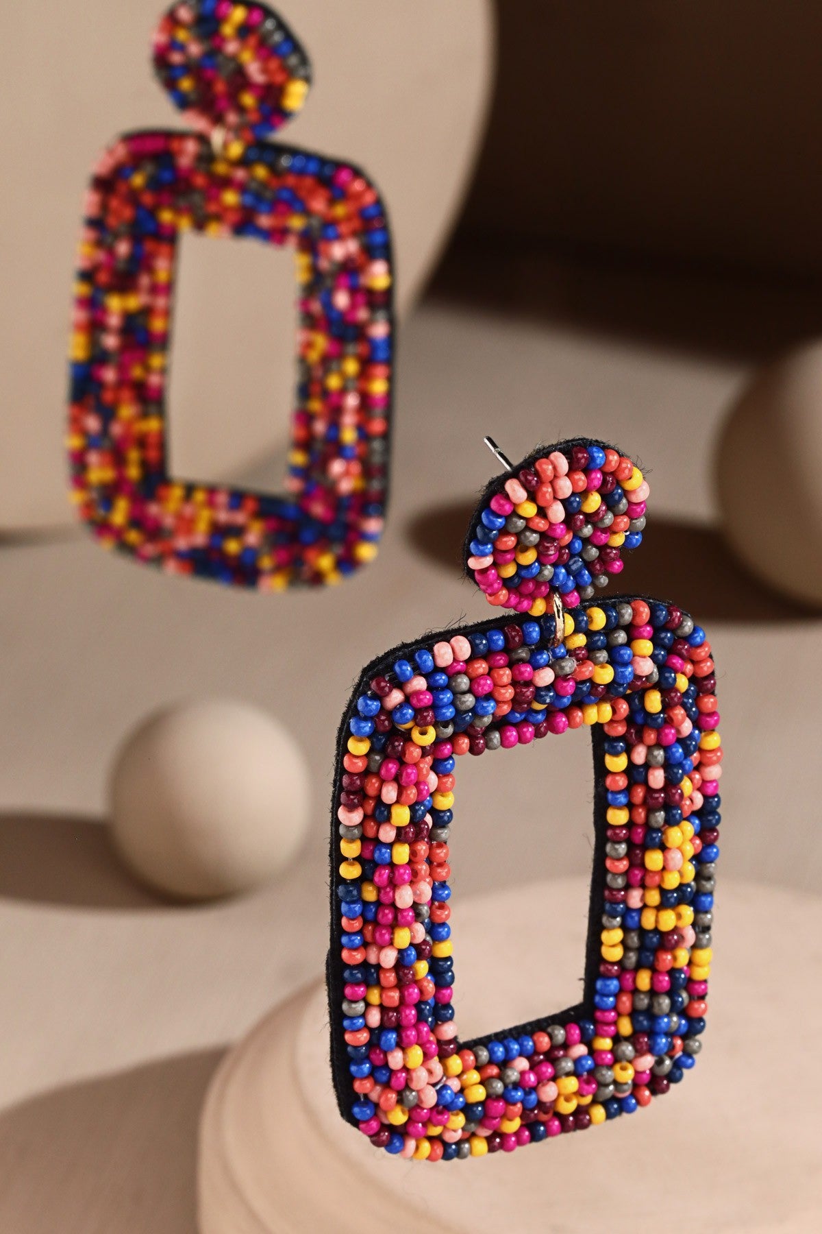Rectangle Time Earrings - Multicolor