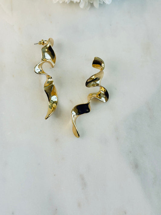 Sliding Thru Gold Earrings