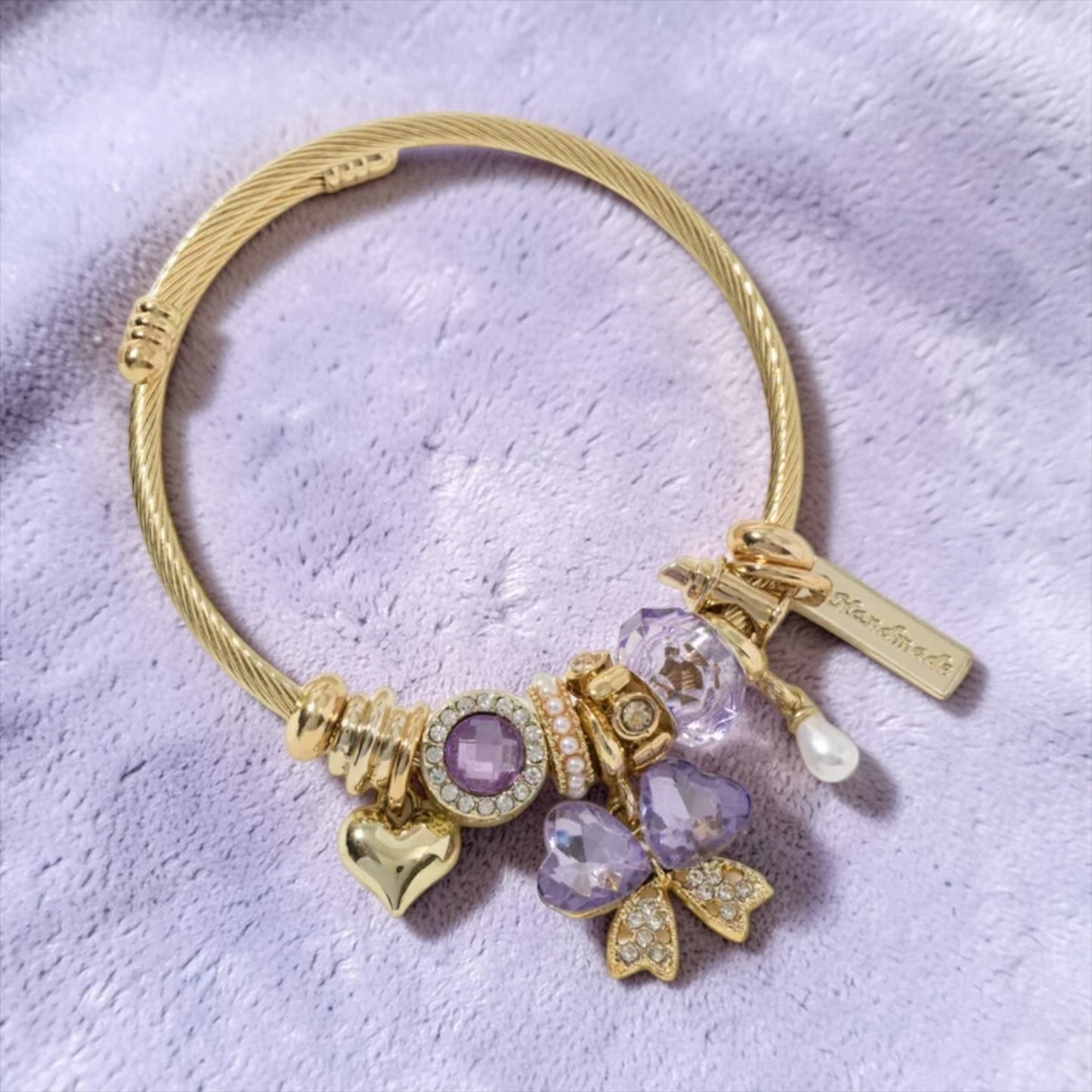 Bow Collection Bracelet - Gold/Purple