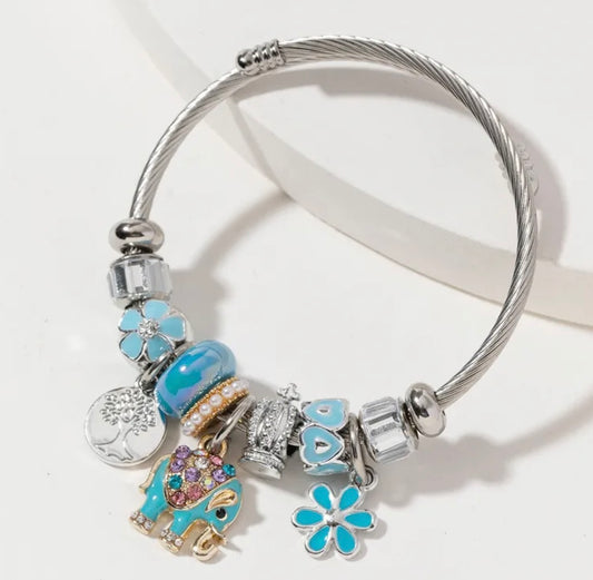 My Elephant Life Bracelet - Silver/Turquoise