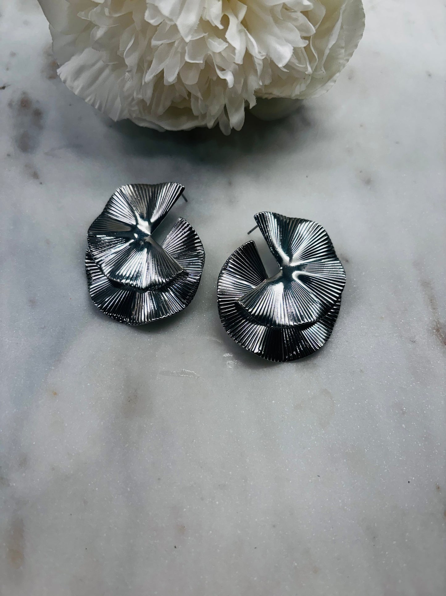 Take Me Back Earrings - Gunmetal