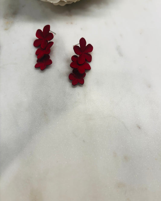 Spring Petals Earrings - Red