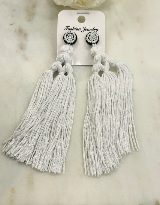 Curtain Call Earrings - White