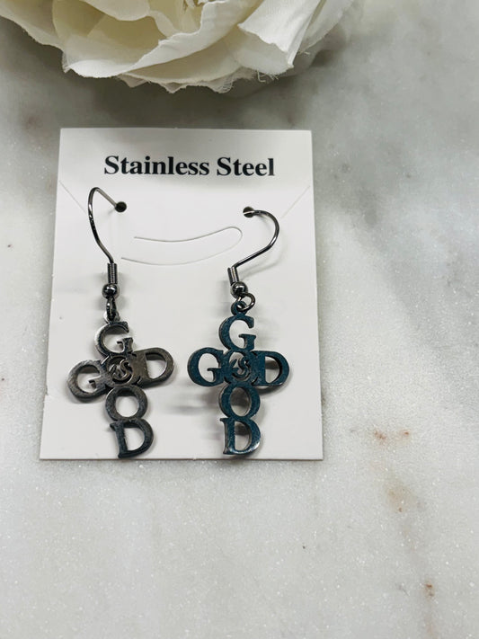 God Is Good Stainless Steel Earrings