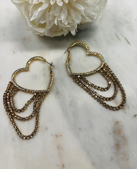 Heartfelt Love Rhinestone Earrings