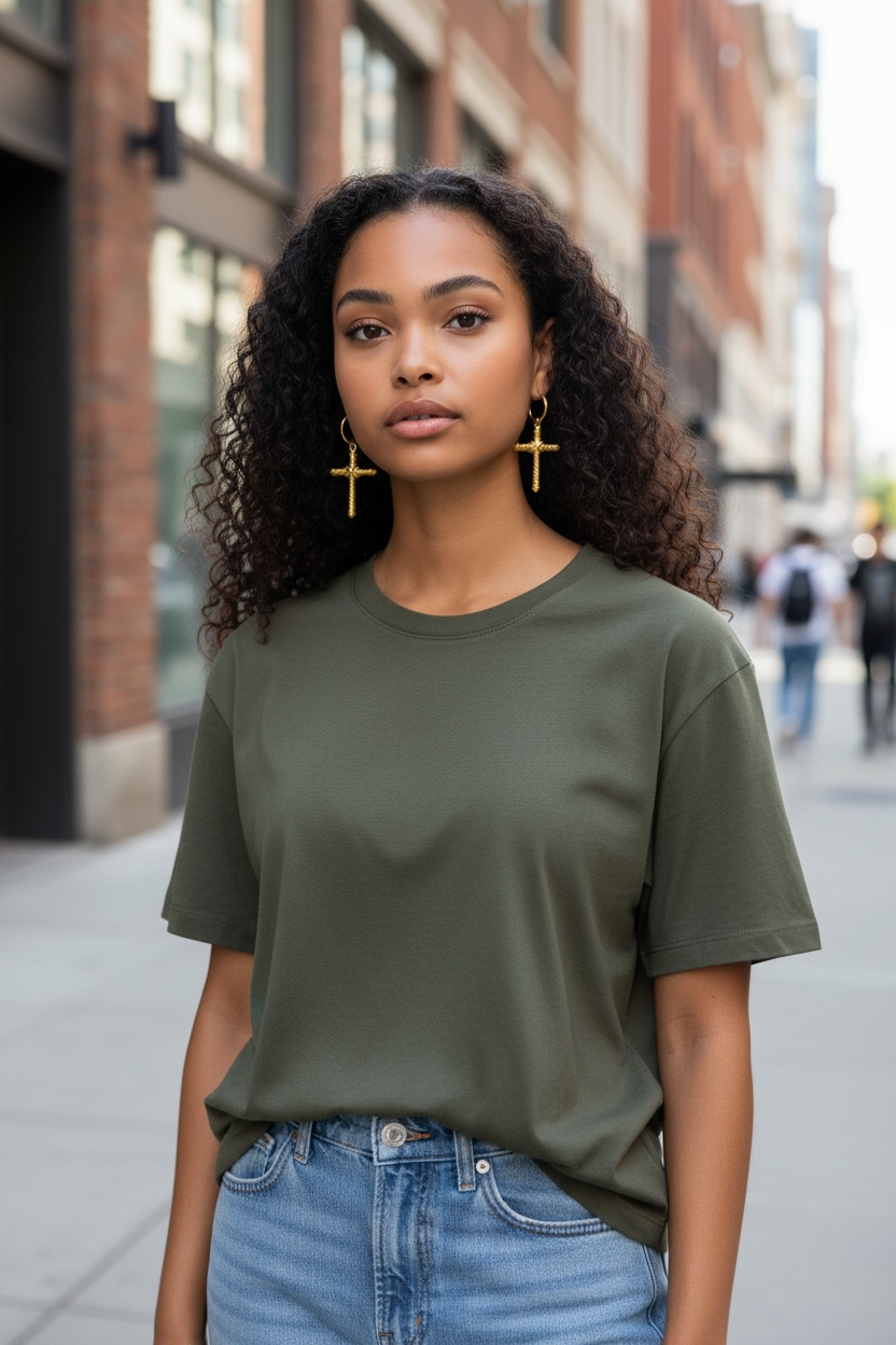Gold Cross Faith Earrings