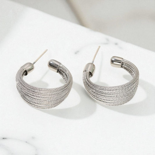 Layers Silver Earrings