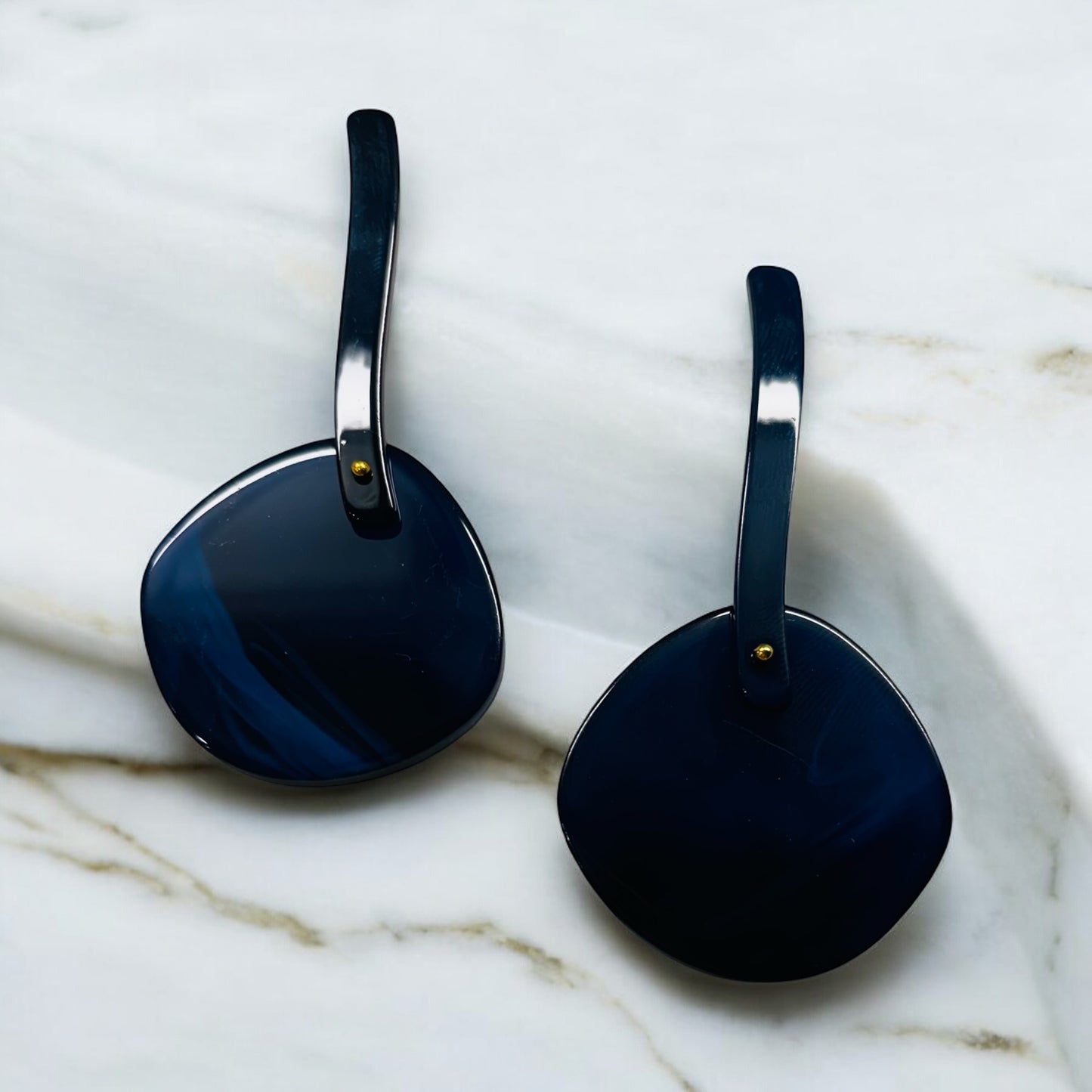 Twin Circles Earrings - Blue