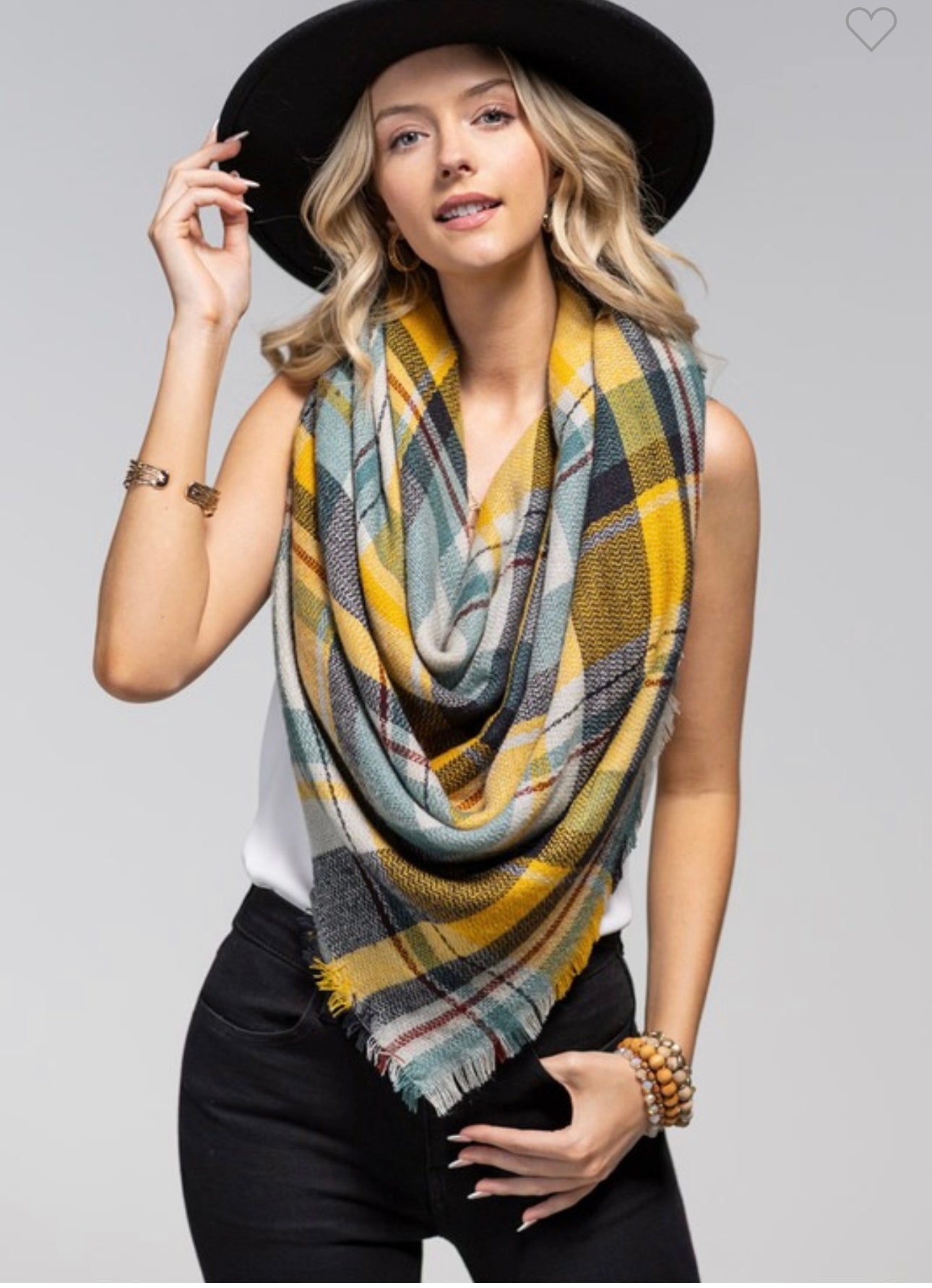 Cuddle Up Blanket Scarf - Mustard