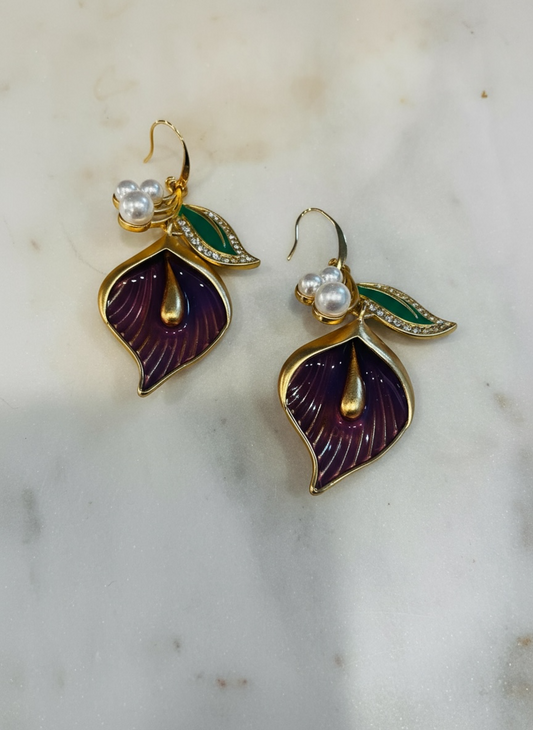 Blooming In Purple Earrings