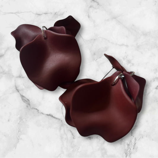 Piece By Piece Earrings - Burgandy