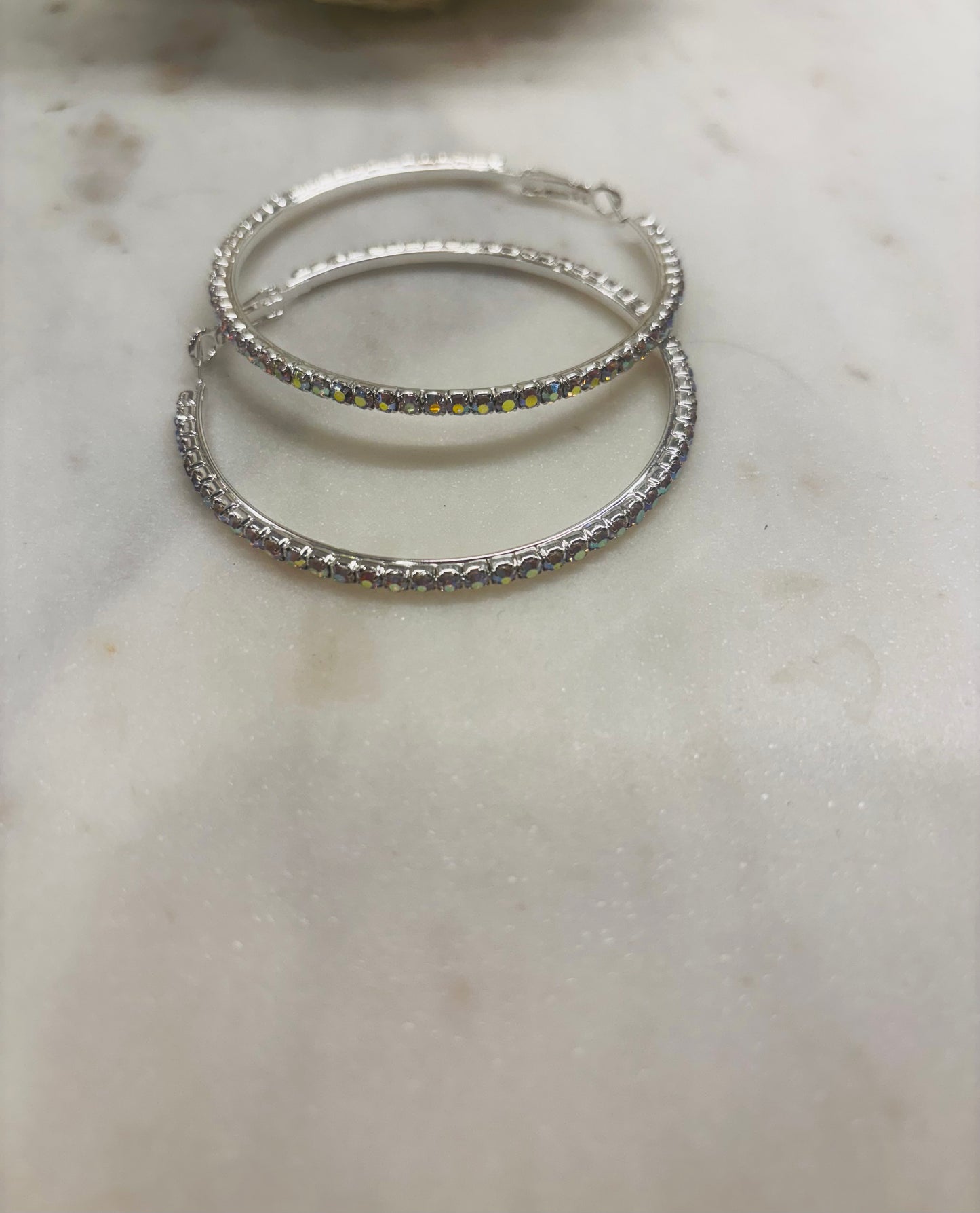 Hoop Girl Silver Rhinestone Hoops