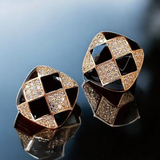 Black Diamond Bling Earrings