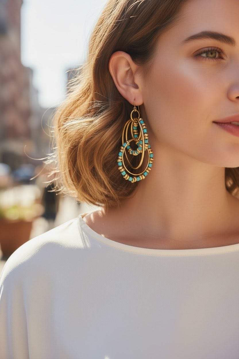 Count Your Blessing Earrings - Blue