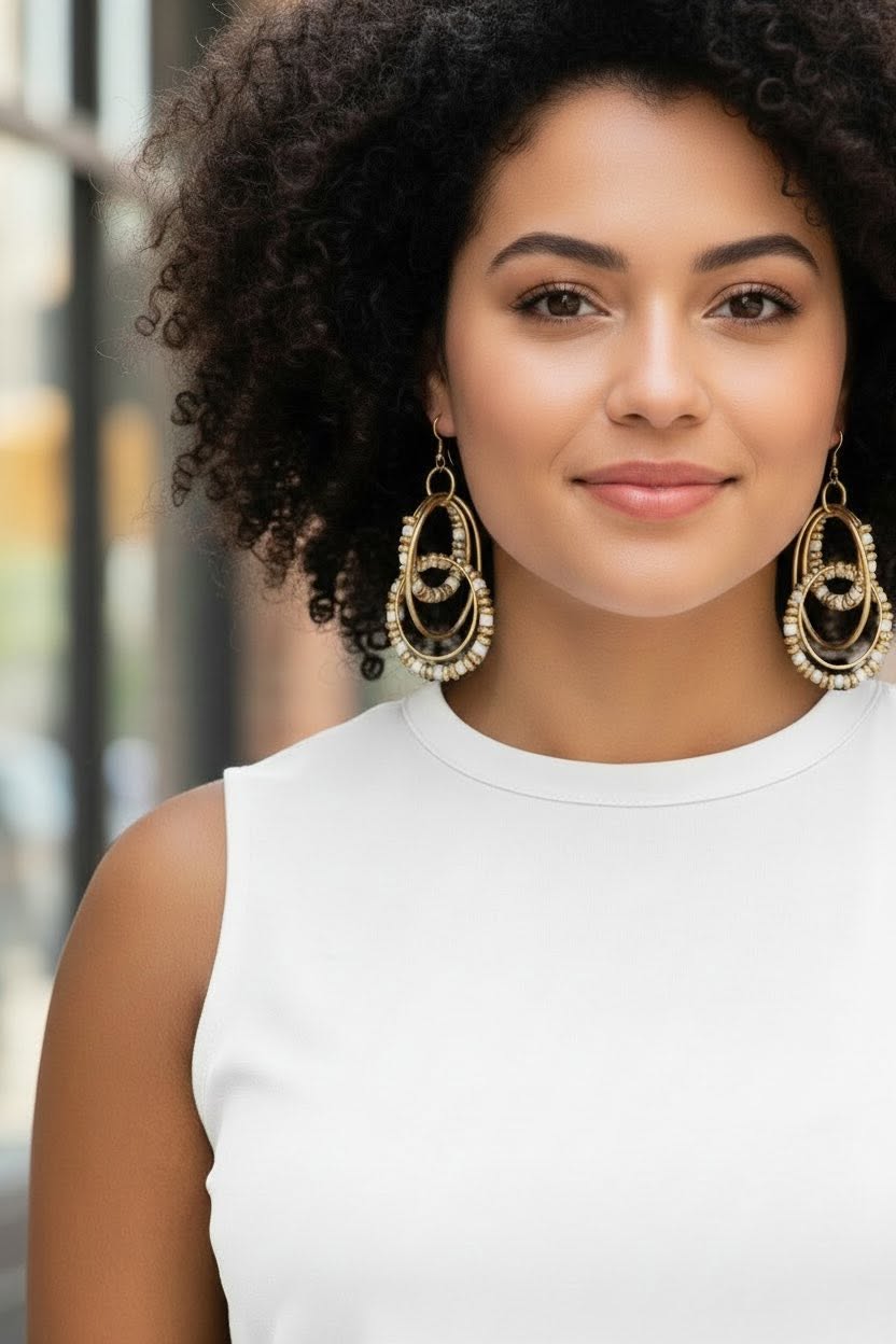 Count Your Blessing Earrings - White