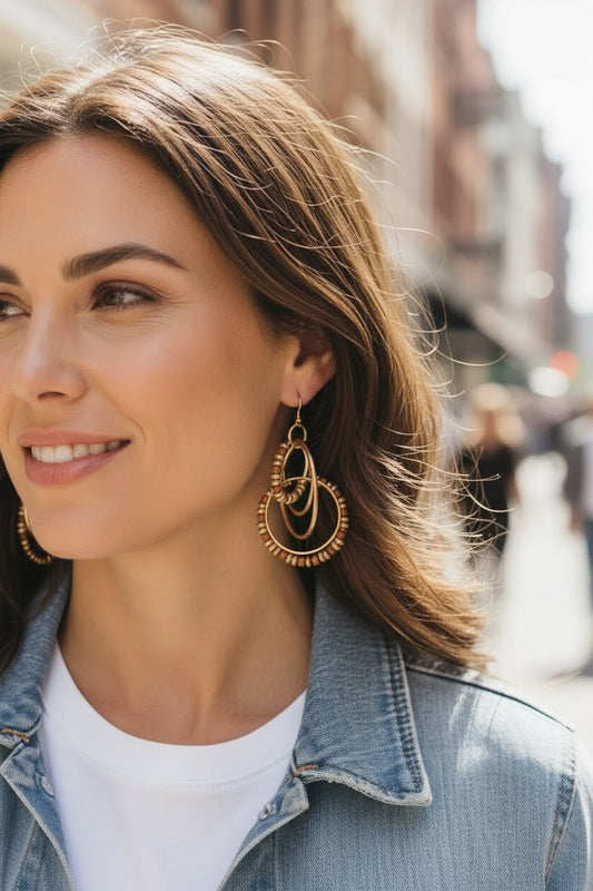 Count Your Blessing Earrings - Brown