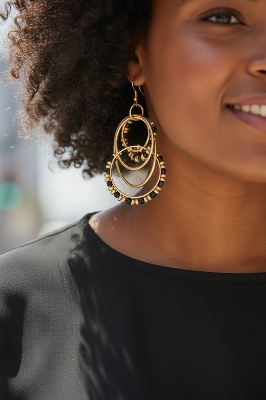 Count Your Blessing Earrings - Black